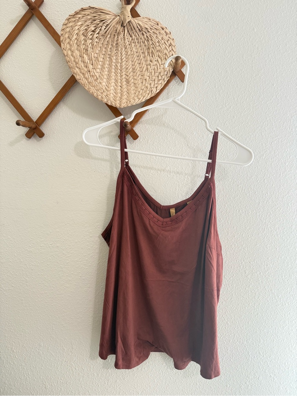 Shyanne Brick Red Lace-Trim Camisole